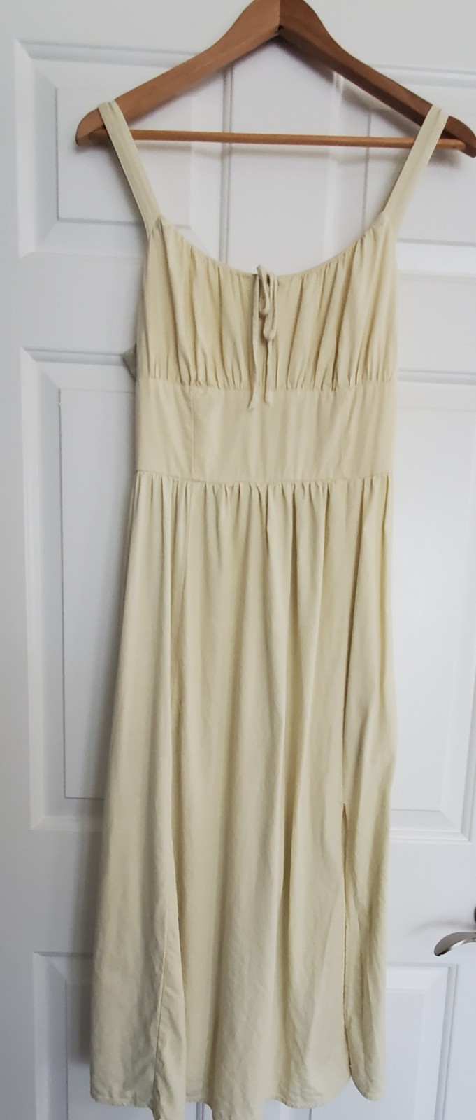 Ellen Tracy Women’s Sleeveless Pale Yellow Sleeveless Peasant Dress Size S