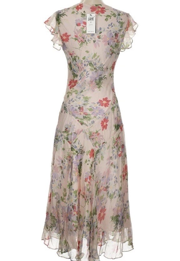 Polo Ralph Lauren Size 4 Floral Flutter Sleeve Midi Dress NWT