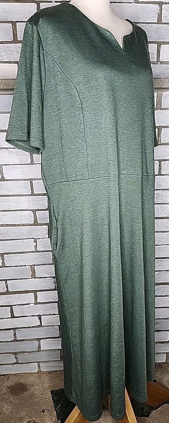 ☆ NWT Sweet Salt Women’s Short Sleeve A-Line Classic Midi Dress Size XXL Green