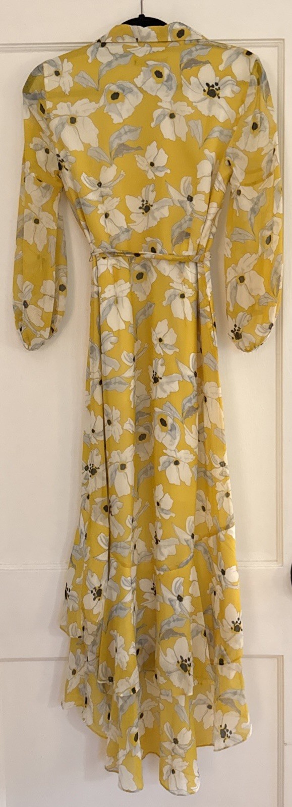BANANA REPUBLIC Yellow Floral Tiered Maxi Dress Sz 2 Yellow Floral