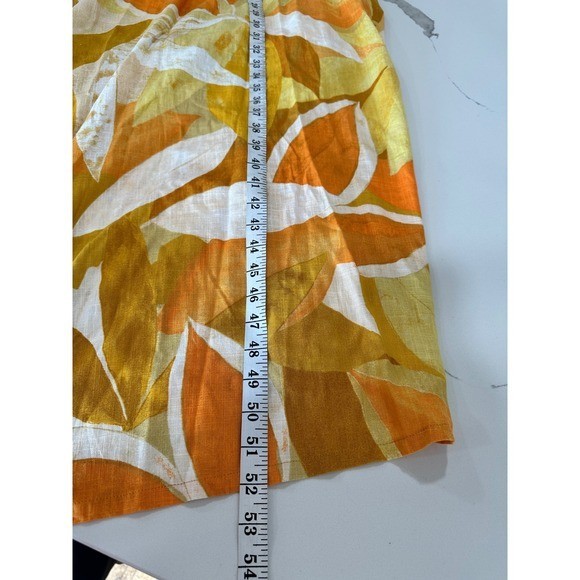 1 STATE Orange Yellow Abstract Leaf Print Maxi Dress XL