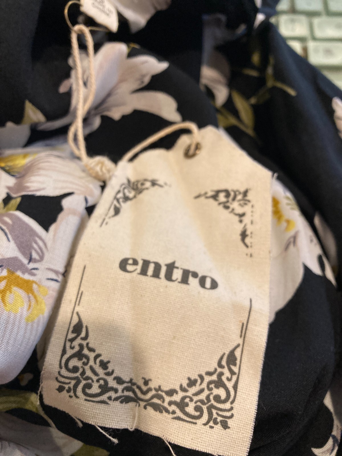 Entro Button-down Tunic Dress, Small, Stand-up collar, Flare Sleeve, Lined NWT