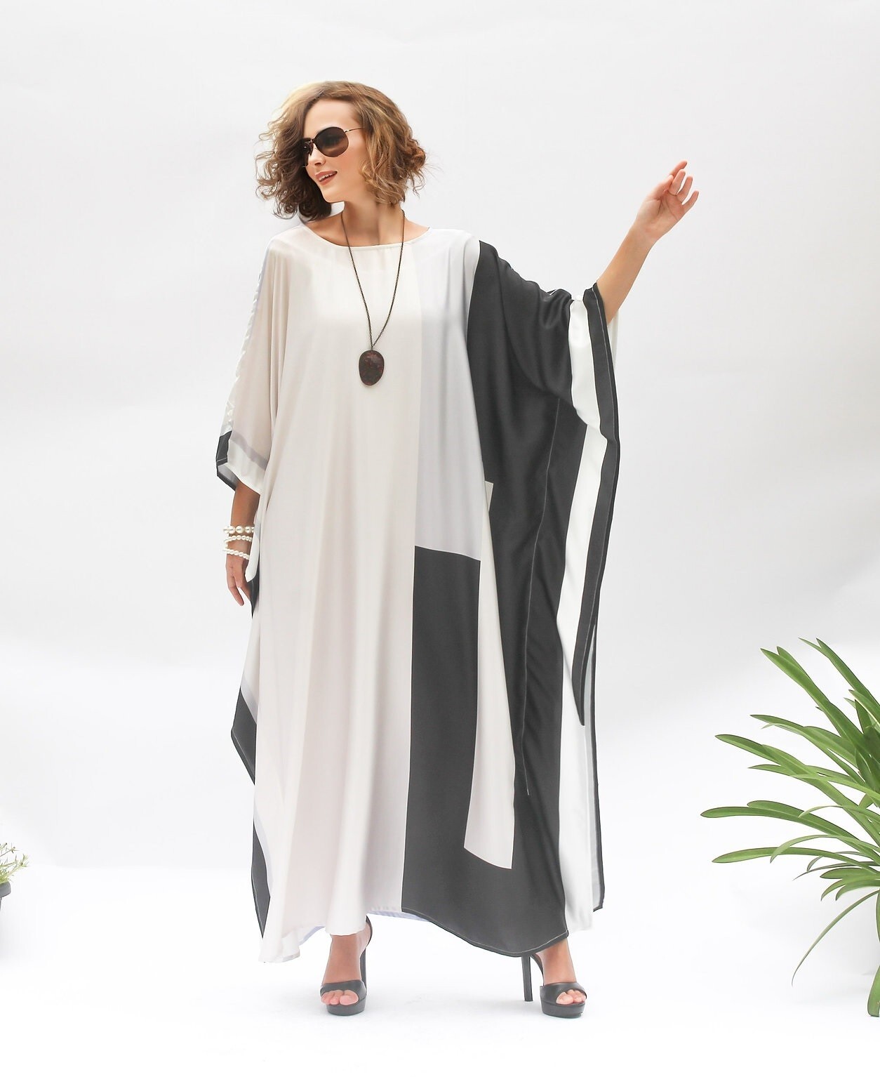 Soft Satin Silk Kaftan, Designer Kaftan For Women, Gift For Wife J5824