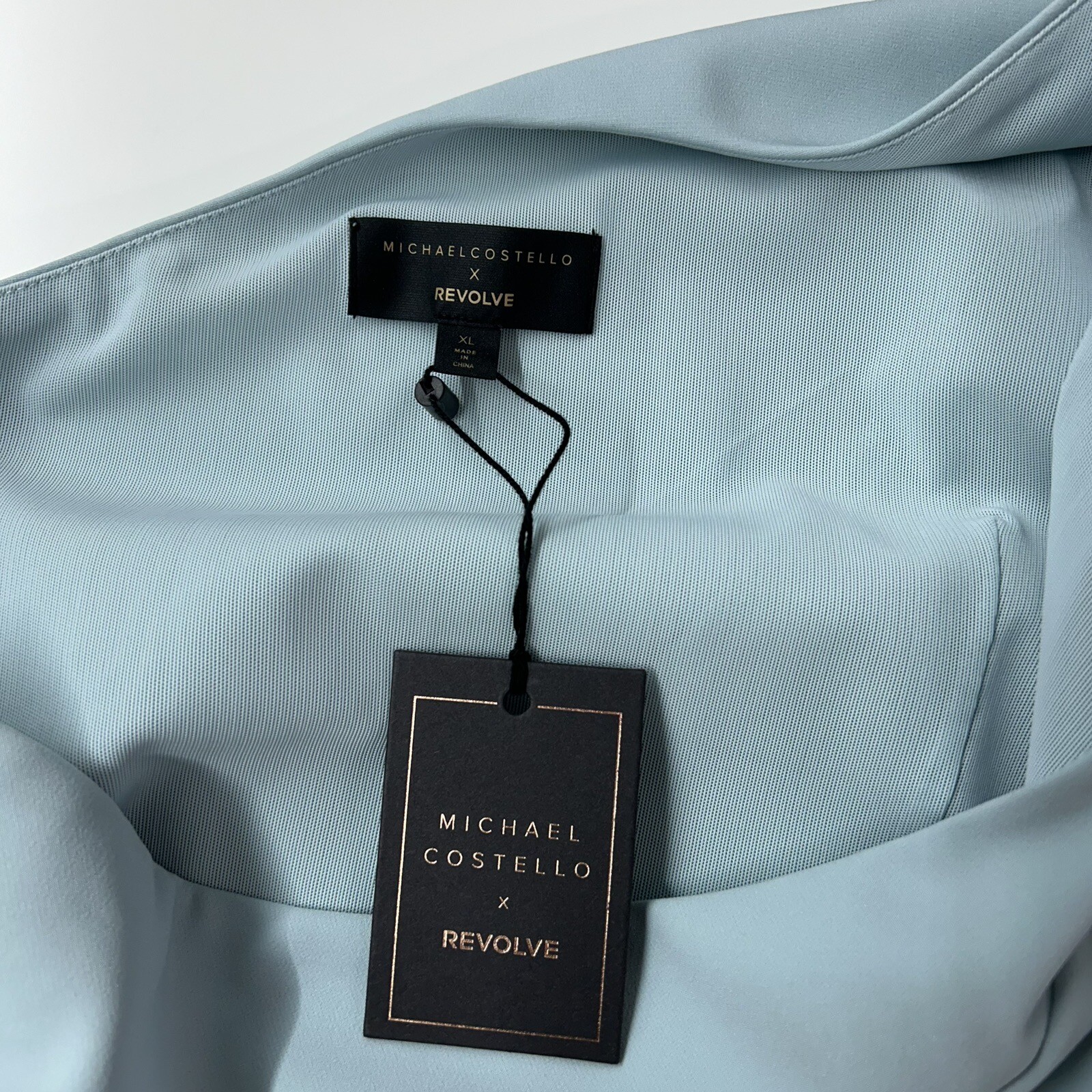 NEW Michael Costello Revolve One Shoulder Dress Womens Size XL Blue Cocktail