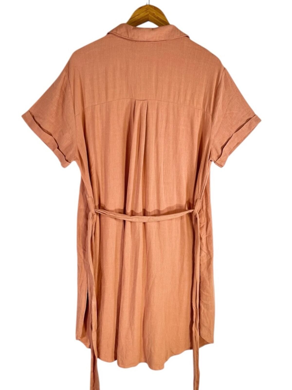 NWT Perch by Blu Pepper Collared Button Front Belted Mini Dress Plus Size 1X