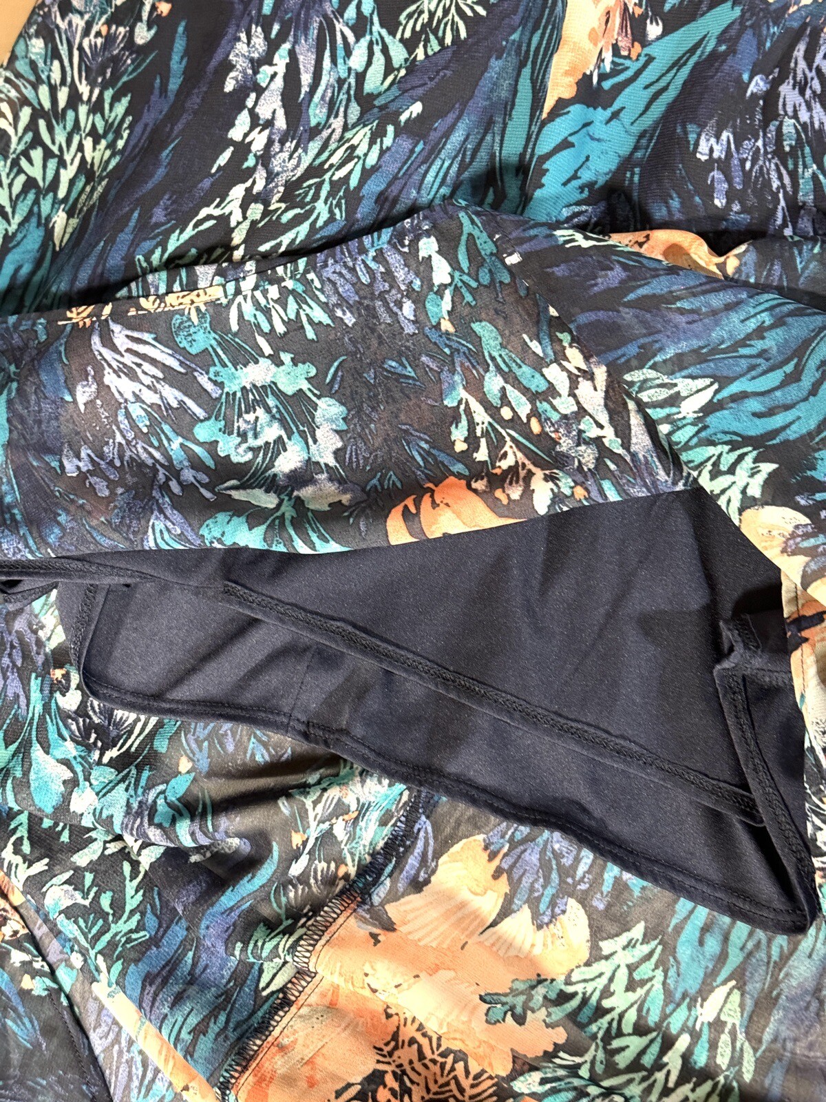 Old Navy Dress Blue Tropical Floral Silky Chiffon Hi-Lo Midi Beach Size XS Women