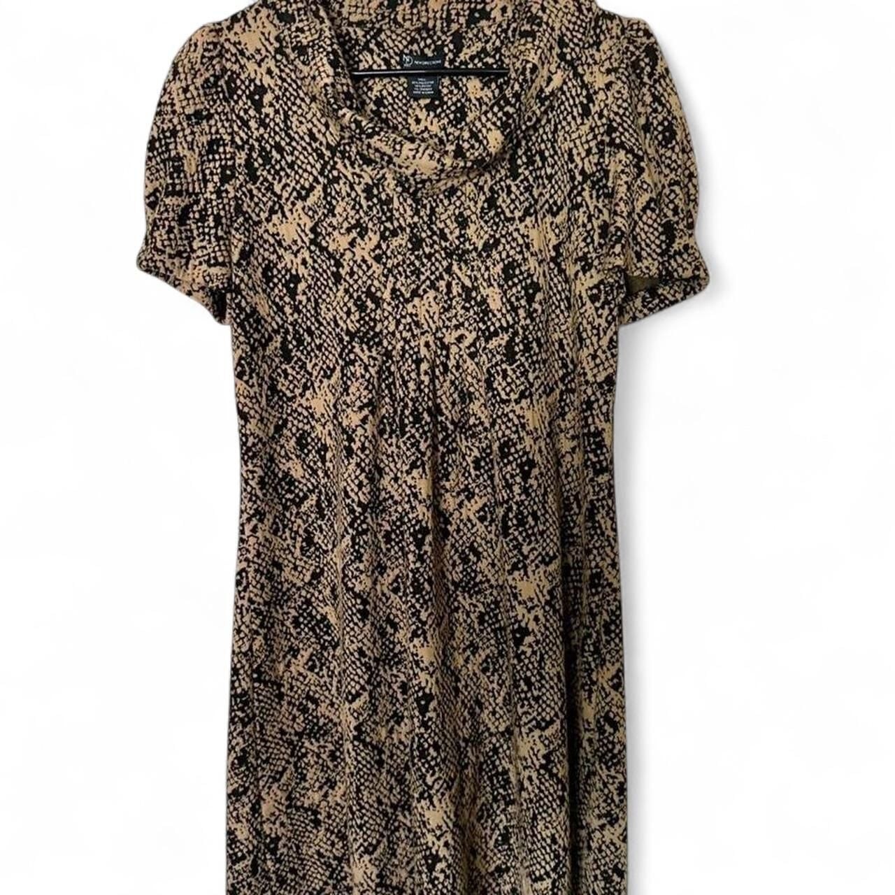 New Directions Snake Print Cowl Neck Midi Dress Size 10