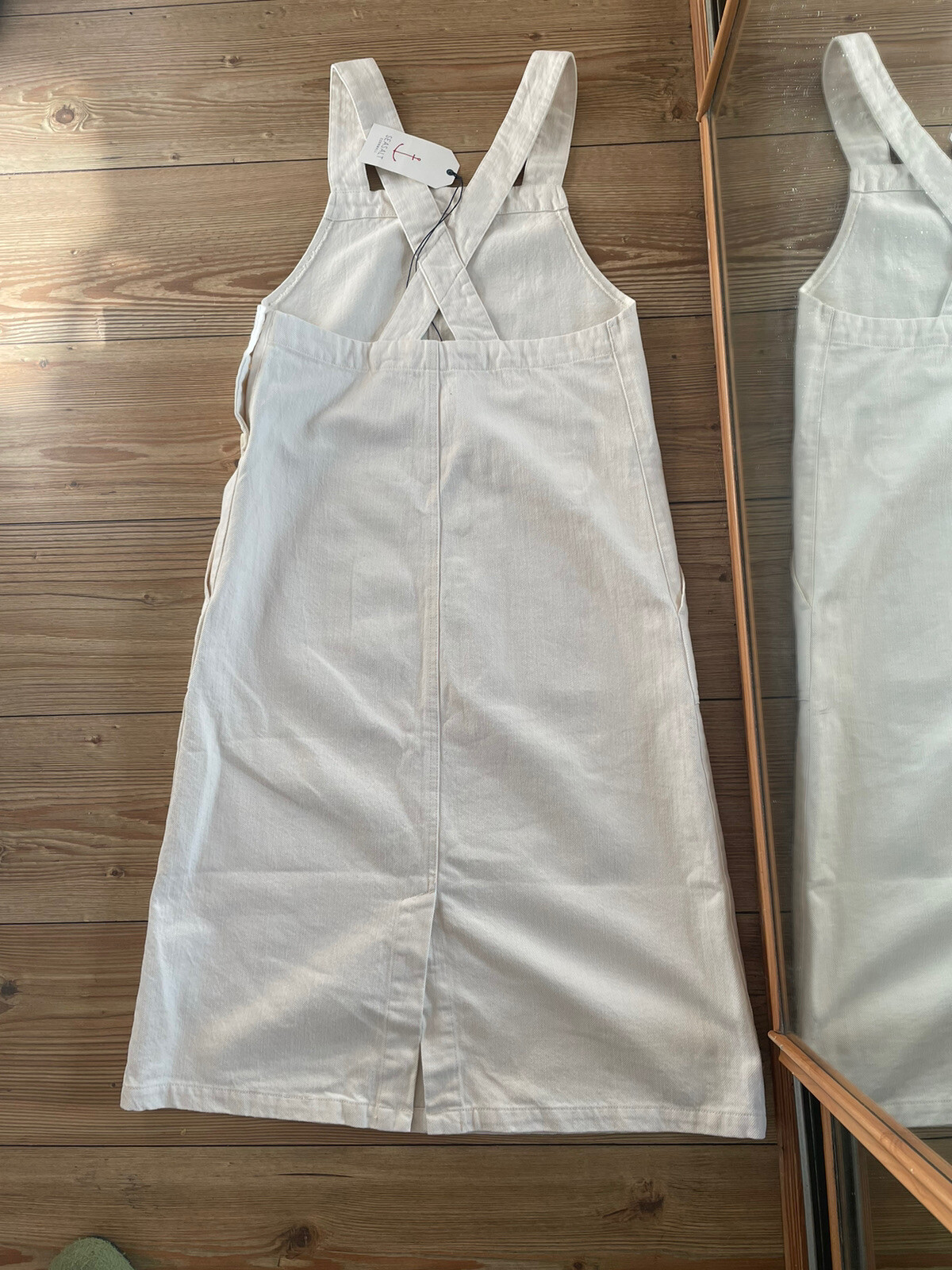 Seasalt Barrepta Cove Pinafore Dungaree Dress Cotton Chalk Uk 8 New £69.99