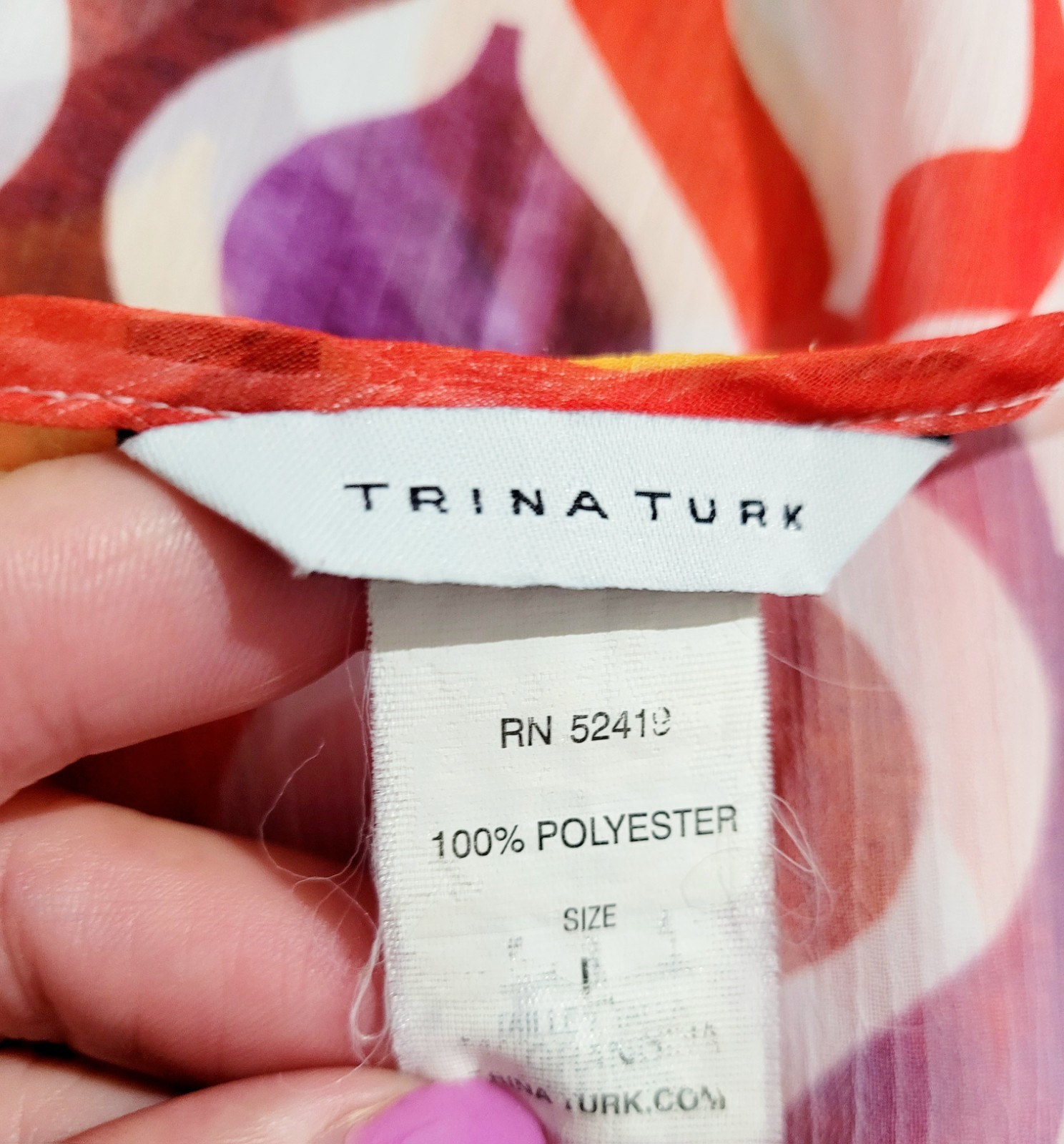 Trina Turk Sheer Beach Cover Up Kaftan Poncho Swim Coverup Geometric Size Large