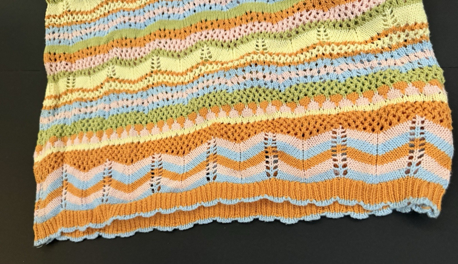 Willow & Wind Multicolor Striped Crochet Knit Sleeveless Midi Tank Dress Size M