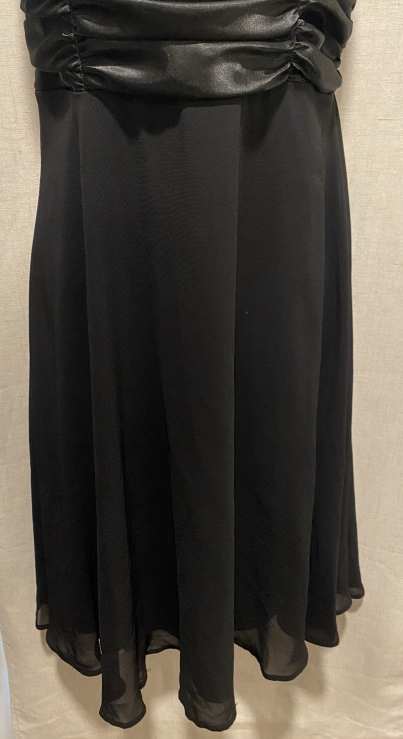 Connected Petite Size 10 Black Chiffon Halter Dress Satin Empire High Waist LNC