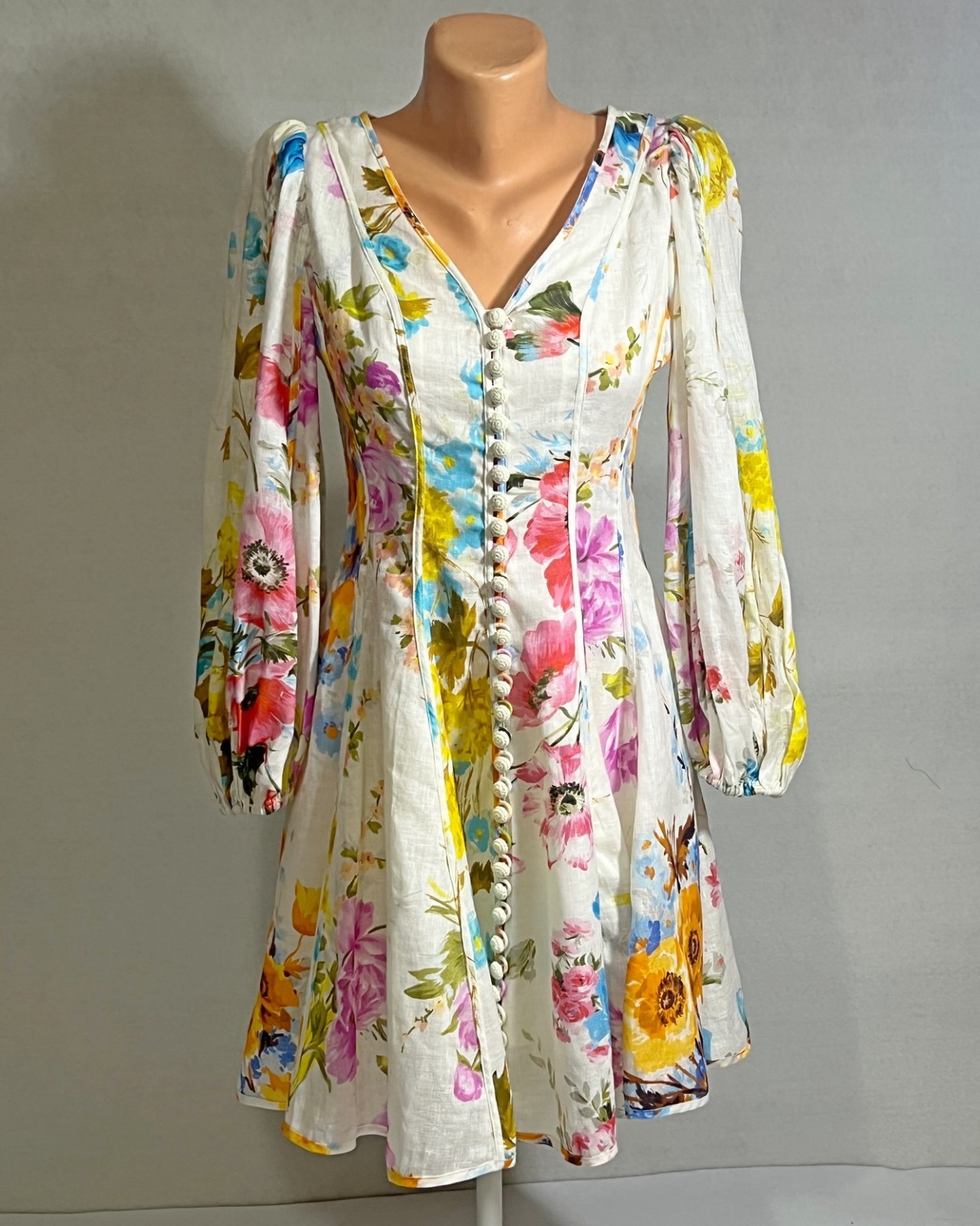 Zimmermann Linen Mini dress aus1 fits US 4 – 6 ( Bust 33.5”-34.3” )