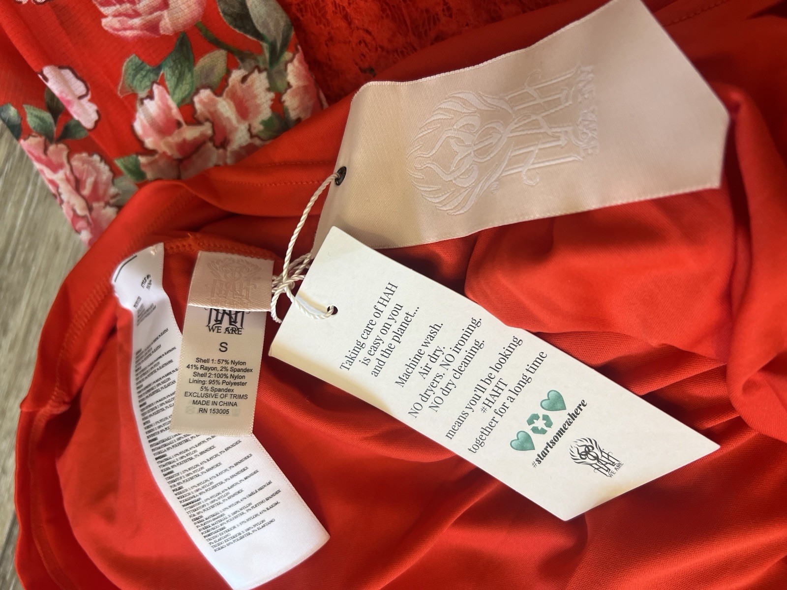 NWT We are HAH Maiden Memphis red corset lace floral midi dress Victorian Sz S
