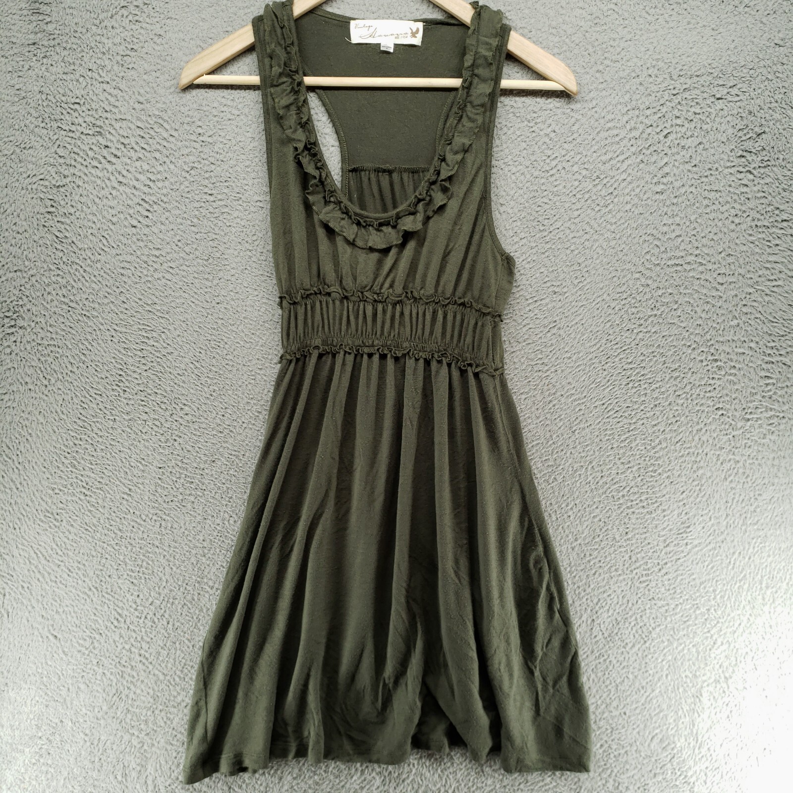 Vintage Havana Womens M Ruffled Elastic Stretch Waist Sleeveless Dress