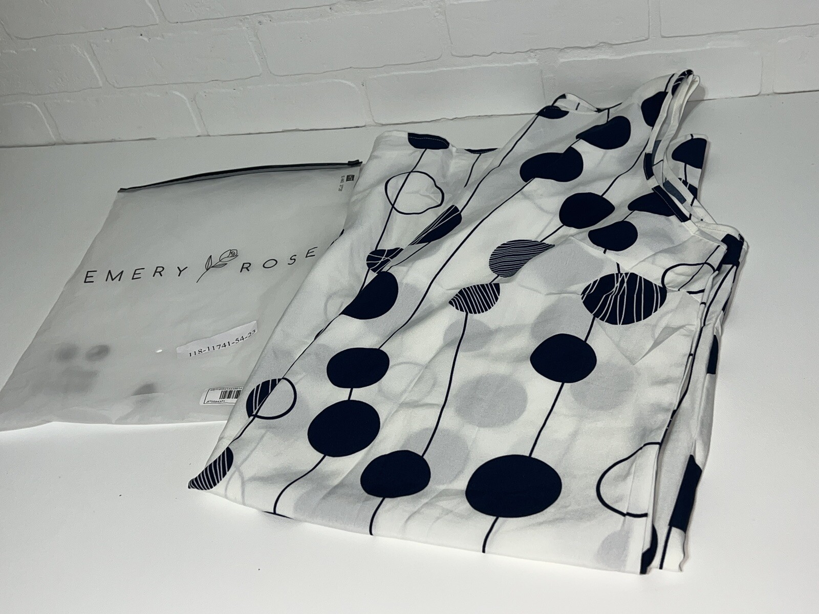 Brand New EMERY ROSE Curve Plus Polka Dot & Striped Print Tank Dress 1XL