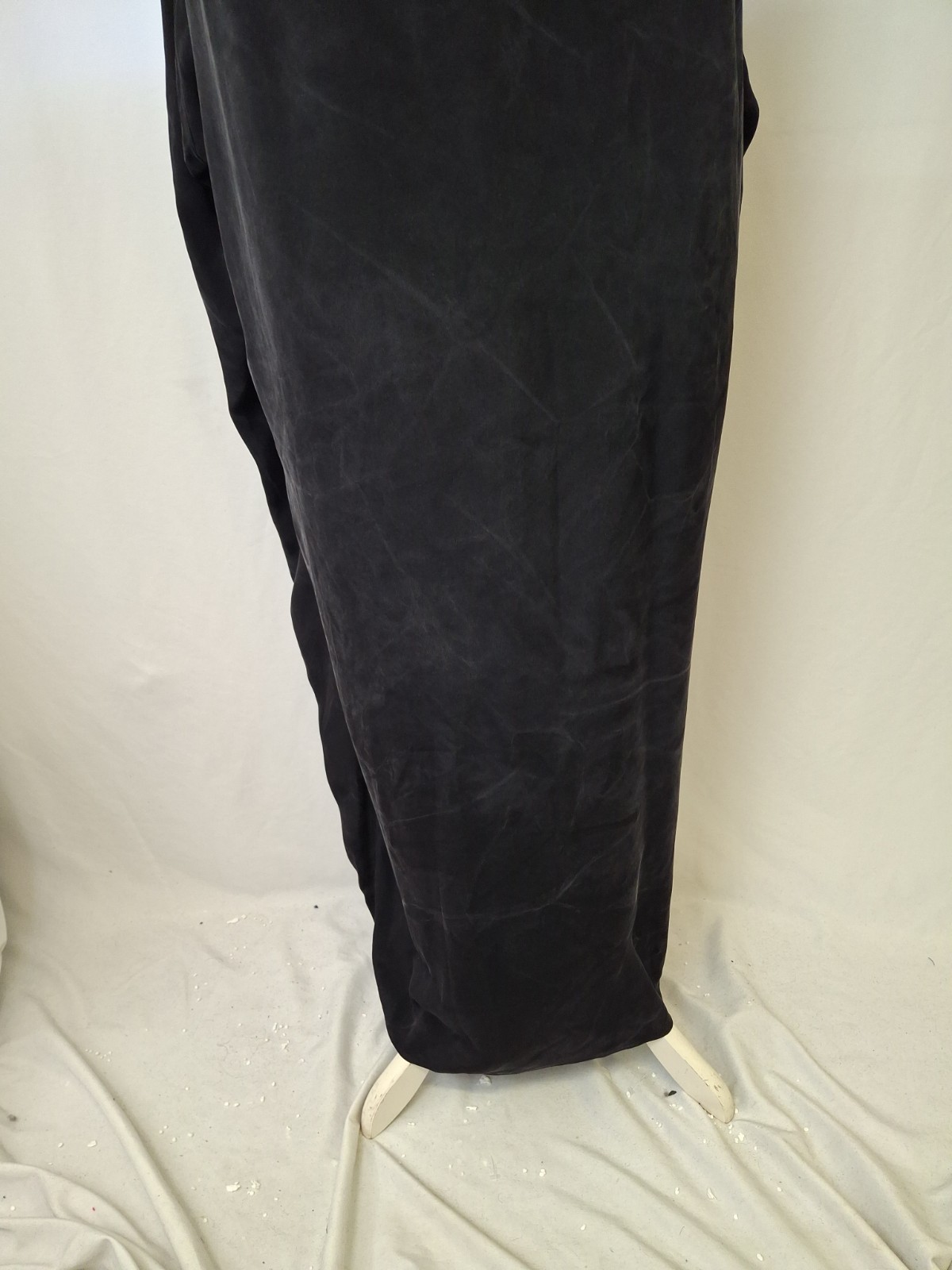 Nomad 100% SILK black lagenlook maxi dress loose voluminous silhouette UK12