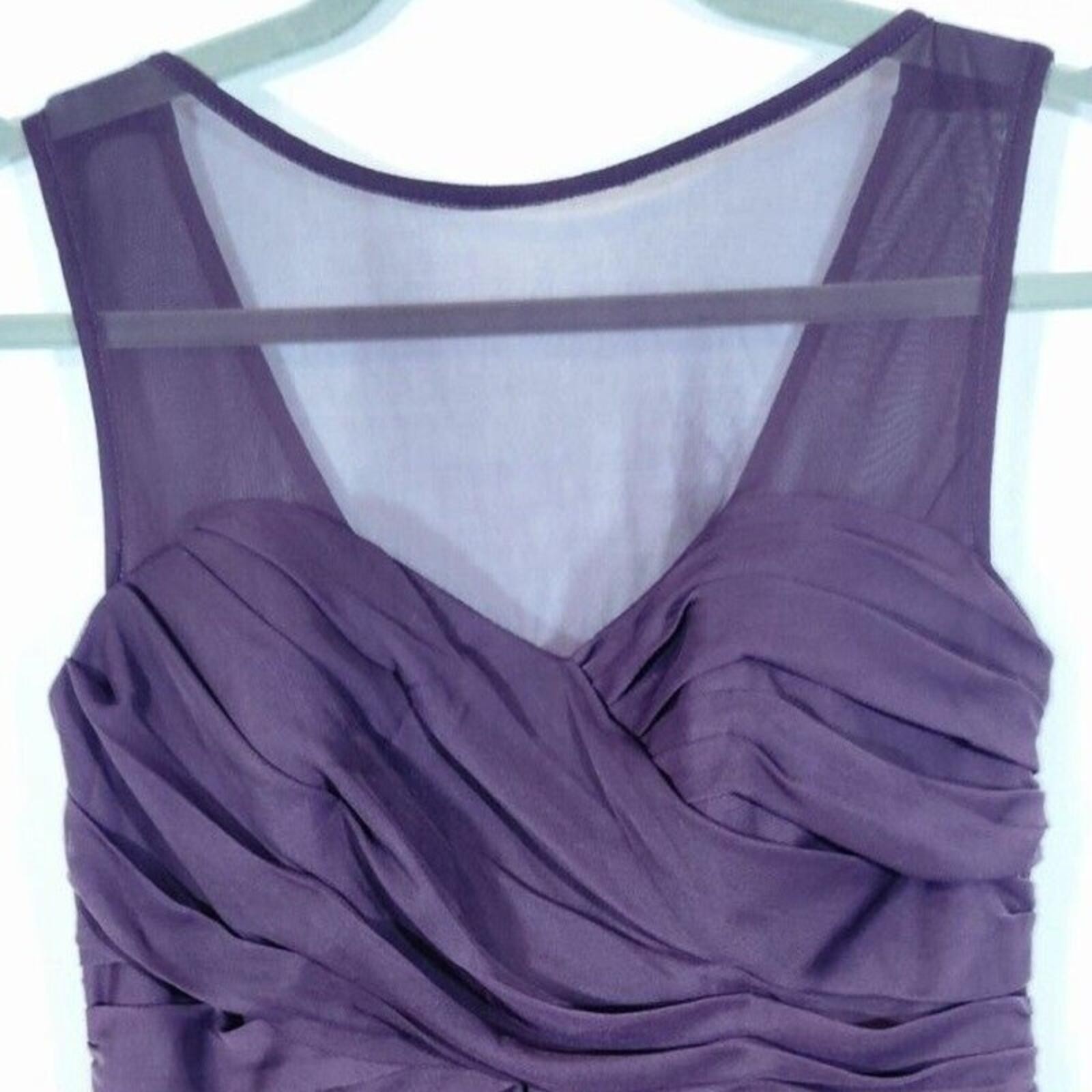 David’s Bridal Size 8 Eggplant Mesh Illusion Sweetheart Long Formal Gown