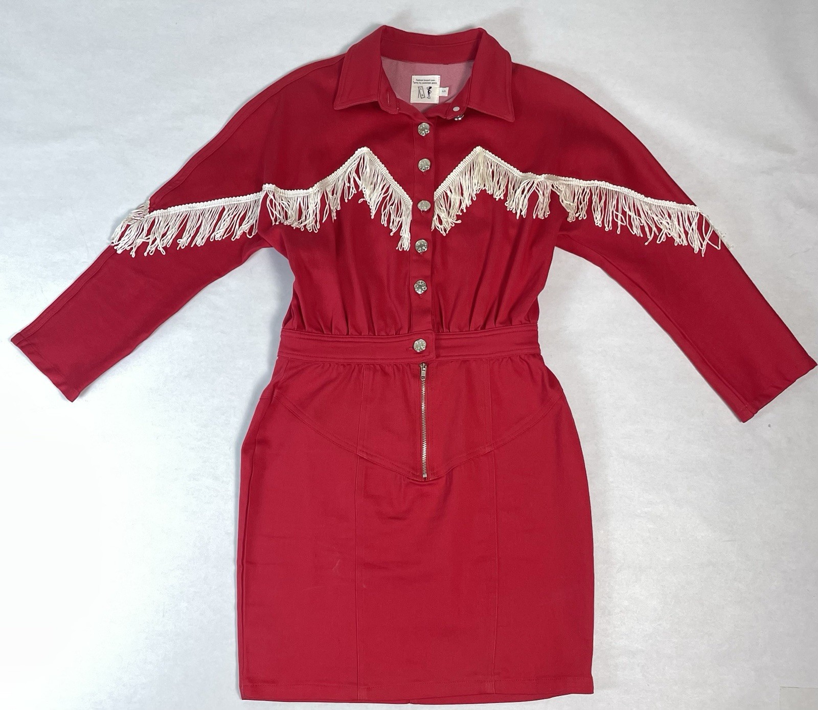 Fashion Brand Company Red Patsy Cowgirl Bodycon Dress. Sz SMALL Penelope Gazin