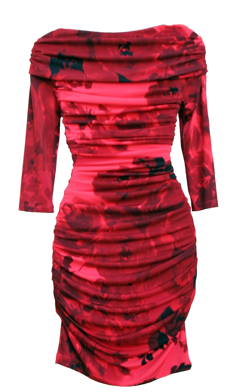 Muse BOSTON PROPER Size 6 Off the Shoulder Floral Print Cocktail Party Dress Red