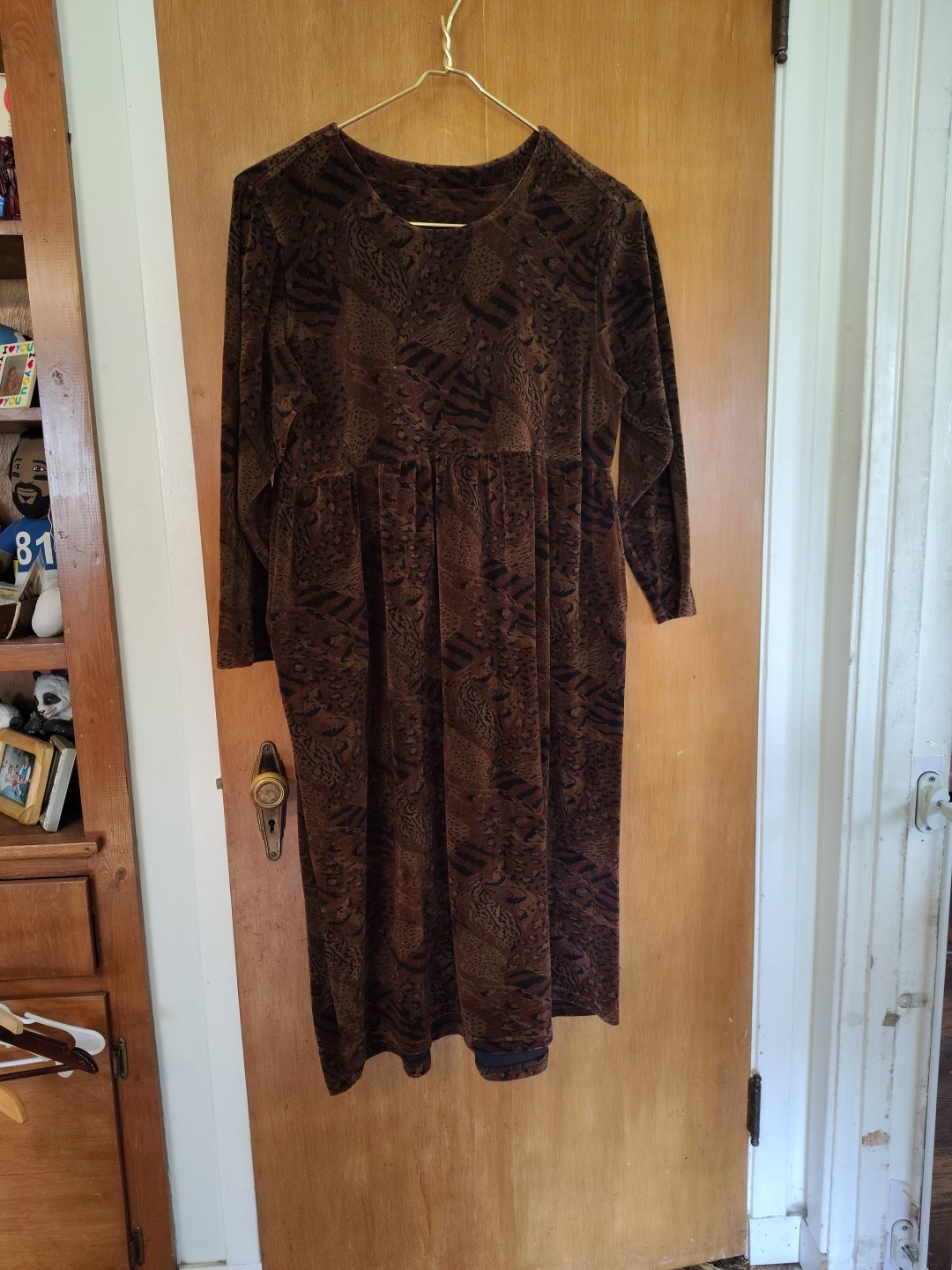 Vintage Capacity Knits Dress Womens Large Velour Cottagecore