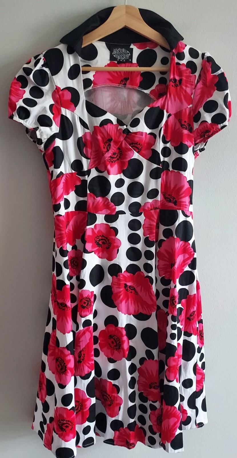 Hearts & Roses Pink Poppy Floral Isabella Dress Retro Pinup Size US 12
