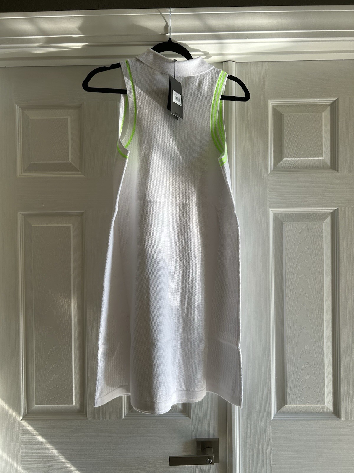 G/Fore Fully Fashioned Cotton Pique Sleeveless Polo Dress White Size L NWT Women