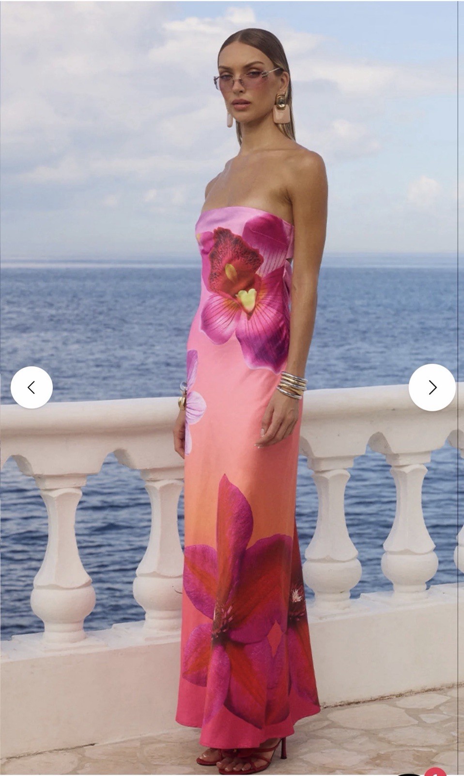 NWT Runaway The Label Chara Maxi Dress in Cosmo Ombre Floral Pattern Sz Medium