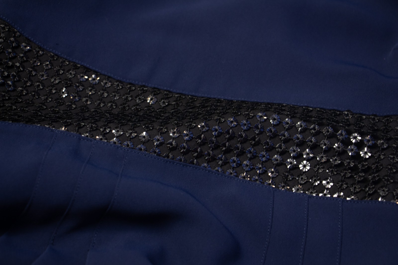 Armani Exchange NWT Navy Blue Cocktail Dress Size 0 Black Sequin Waist Sleeveles