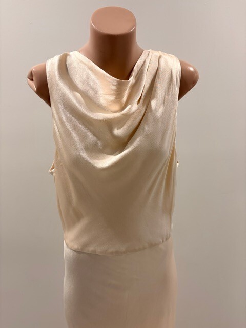 Shona Joy Size 10 La Lune High Neck Bias Maxi Cream Dress NWT $340