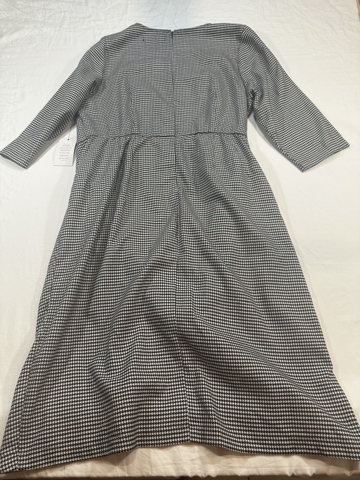 NWT Eloquii White and Black Grid Pattern Midi Dress Size 14