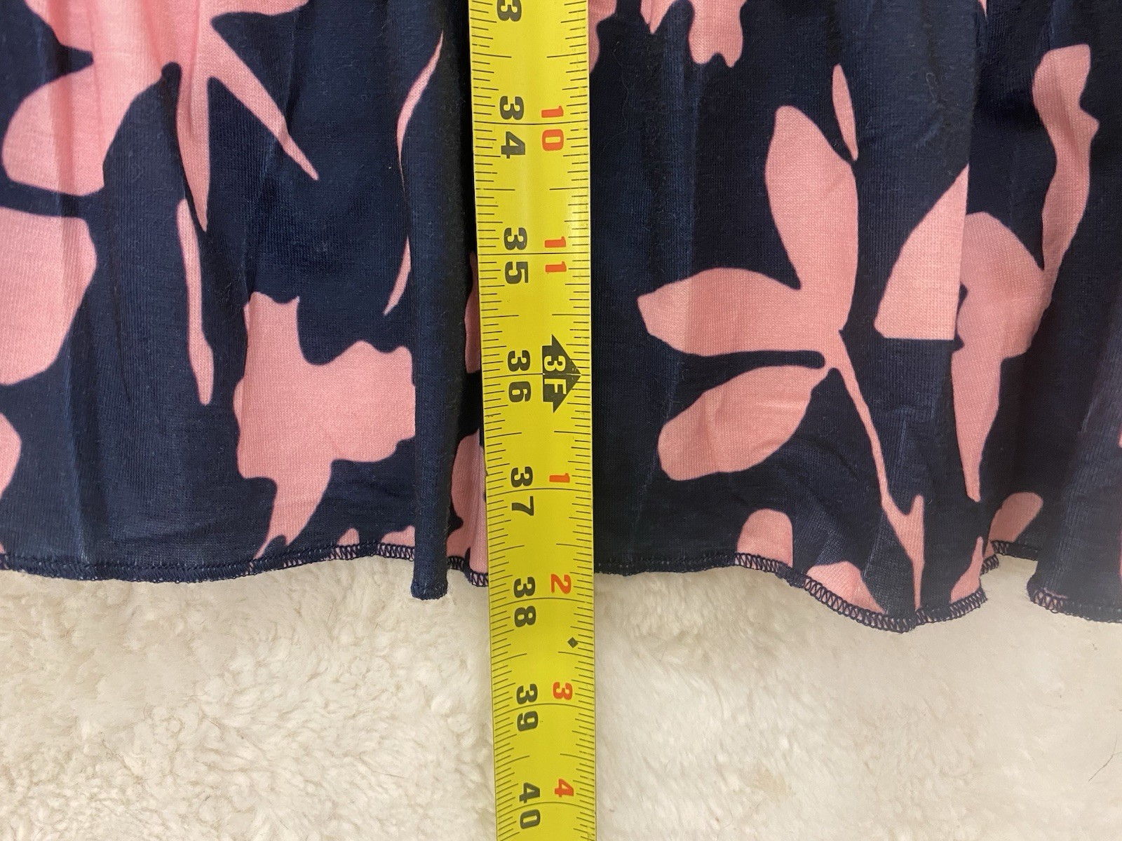 Womens Floral Ruffle Hem Sleeveless Midi Dress Size XL Navy & Pink Jersey NWT