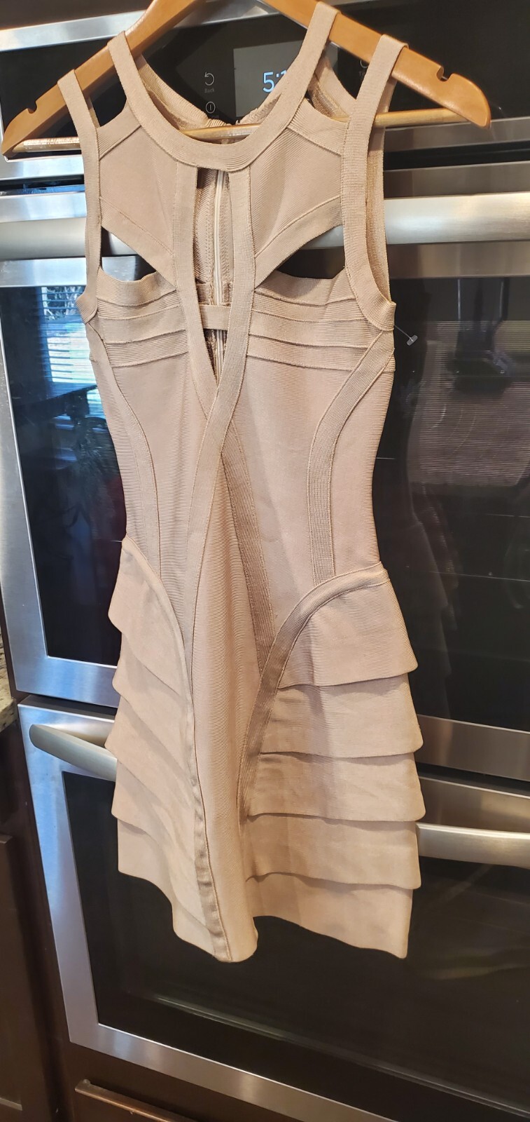Celeb Botique Body Con Bandage Tan Brown Dress Small/Medium