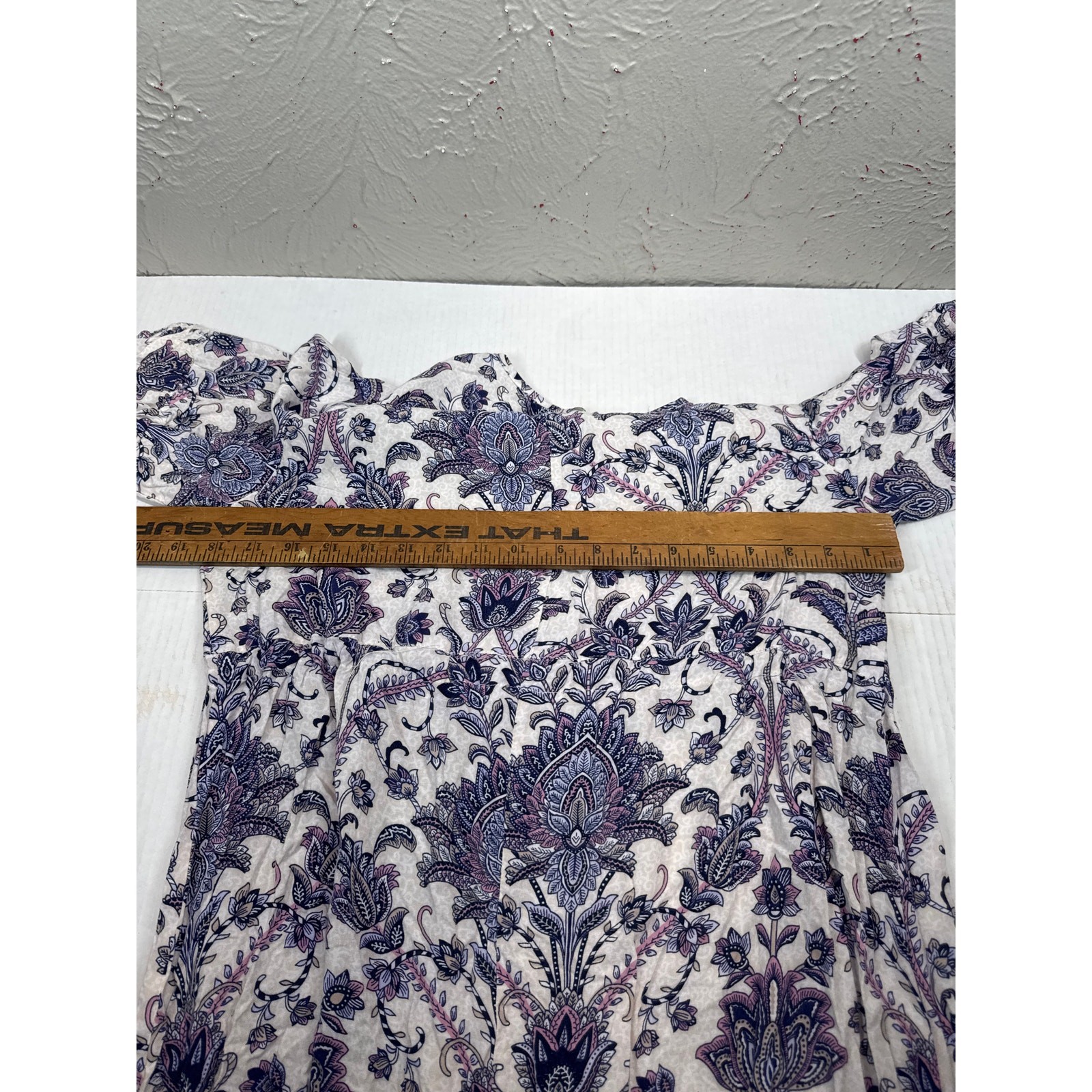 Refka Womens Long Sleeve Maxi Dress Ruffle Paisley Flower Drawstring Waist Sz 10