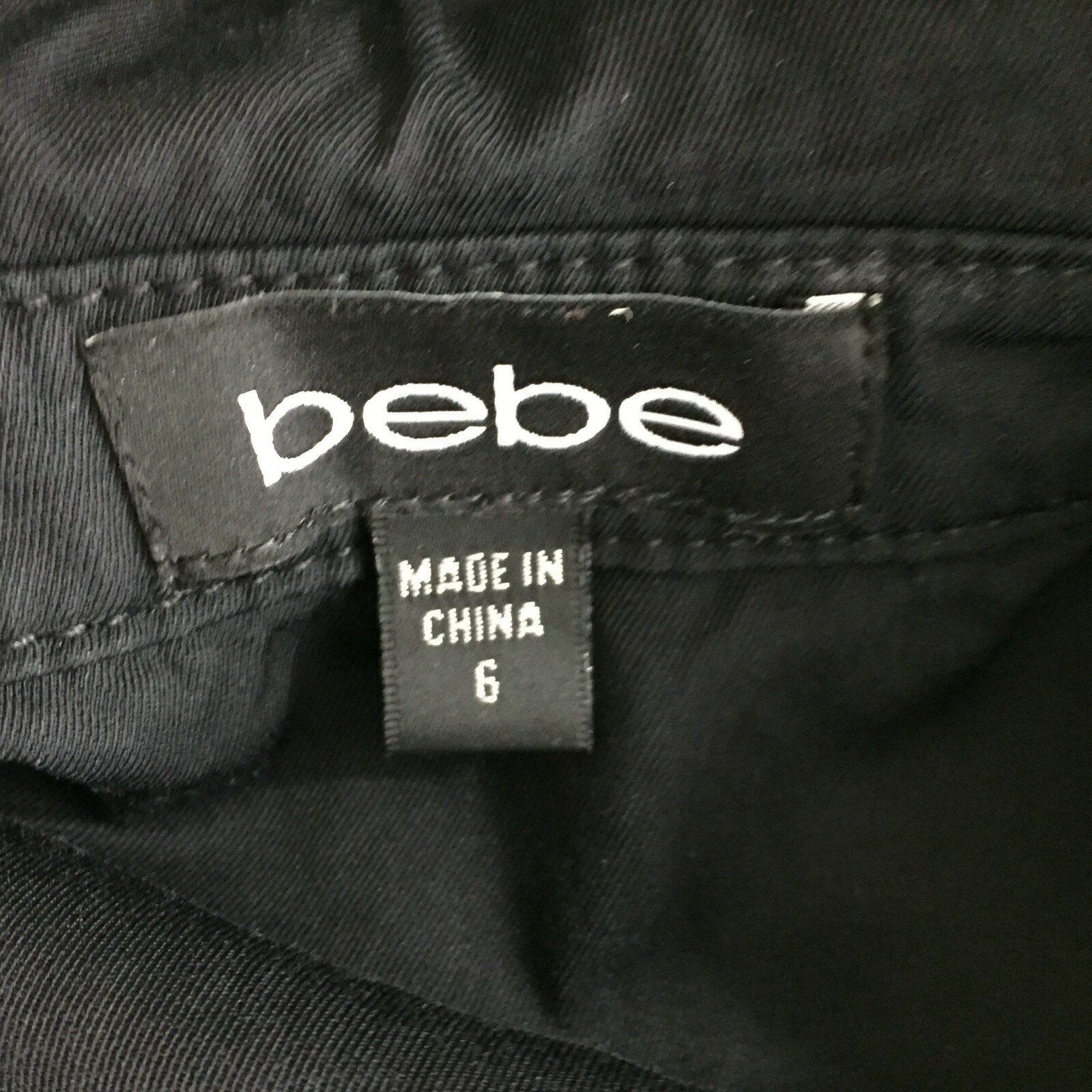 BEBE Black Short Cuffed Sleeve Button Lace Up Pockets Dress Womens sz 4-6