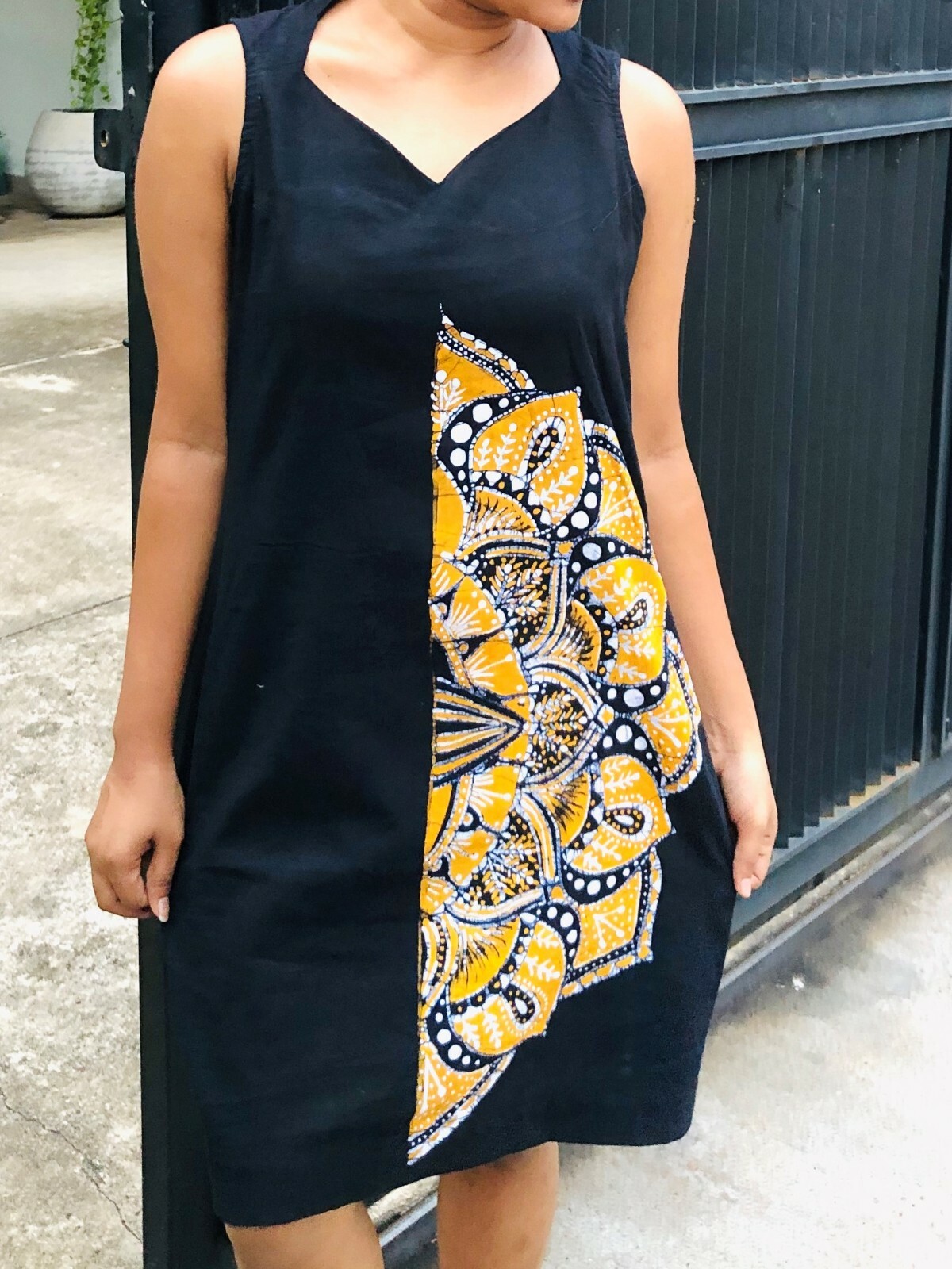 100% Pure Ceylon Cotton Handcrafted Mandala Designed Batik Dress