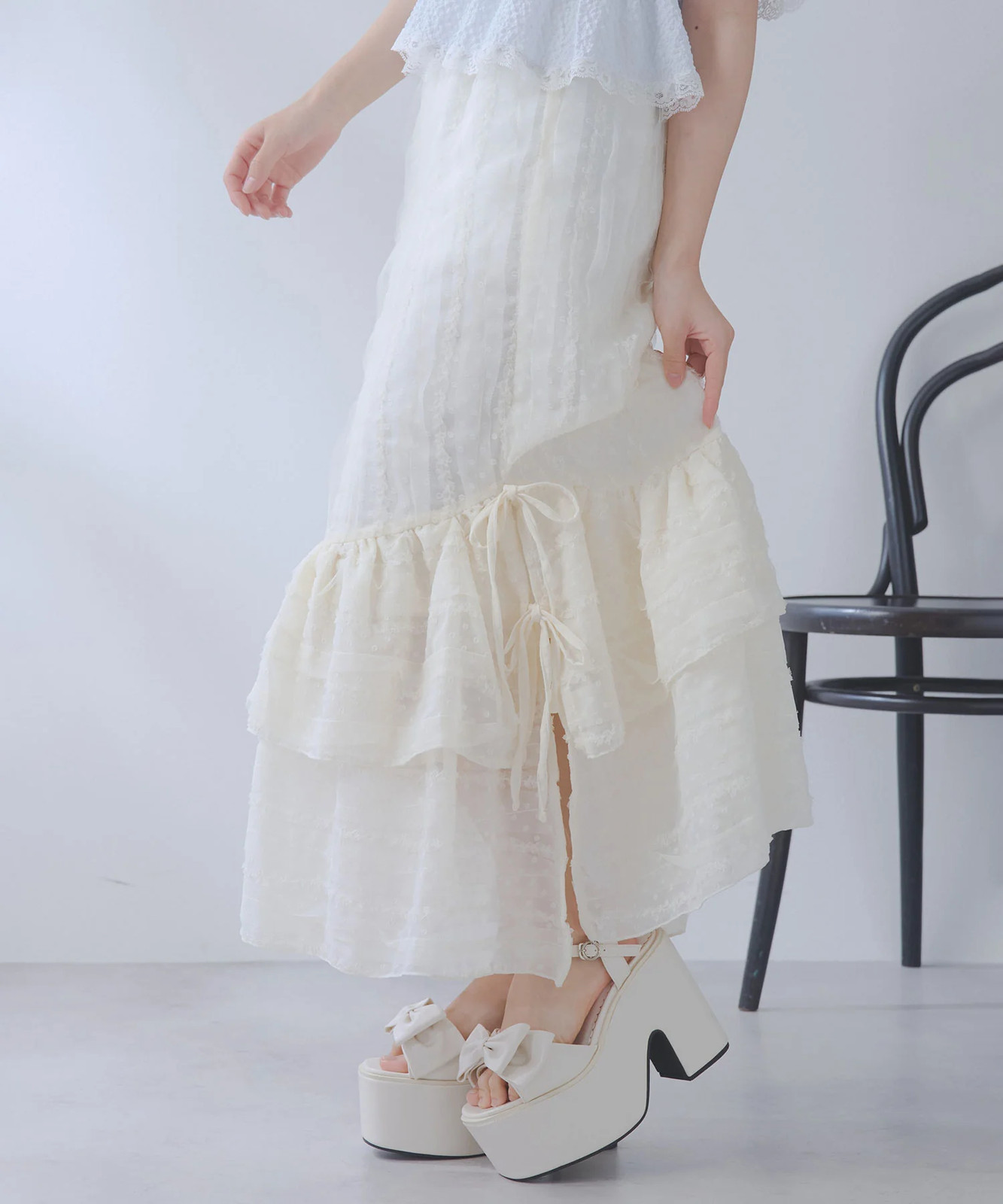 BULK Buy Dot Tulle Lace Ruffle Mermaid Yukata 3pc Set Large Sizes Jirai New