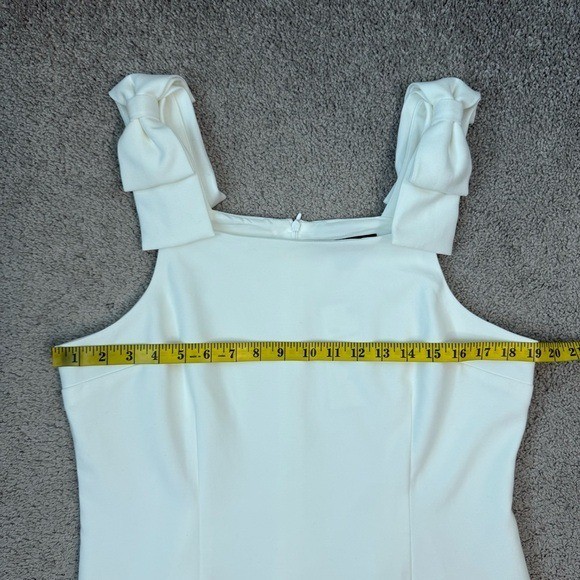 French Connection Whisper Bow Strap Sheath Mini Dress Summer White 14