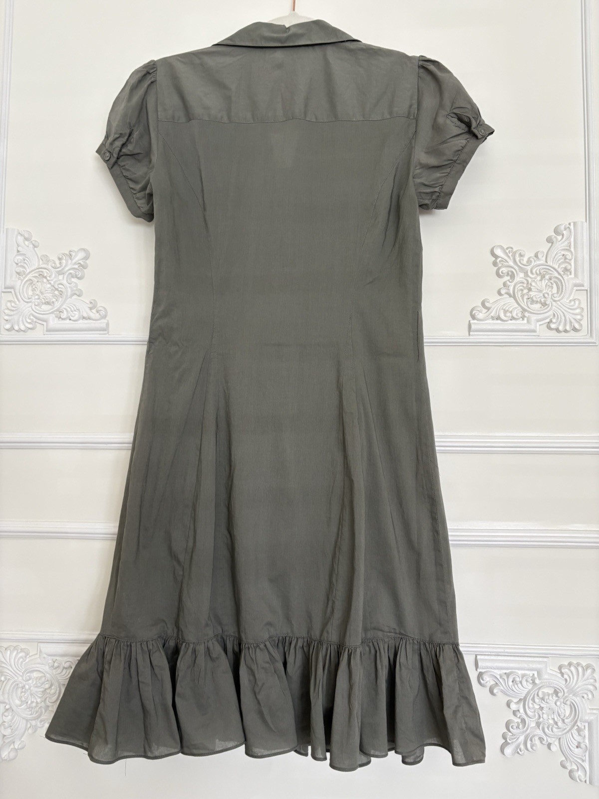 Warehouse ~ Sage Button Down Dress With Slip ~ Size 8