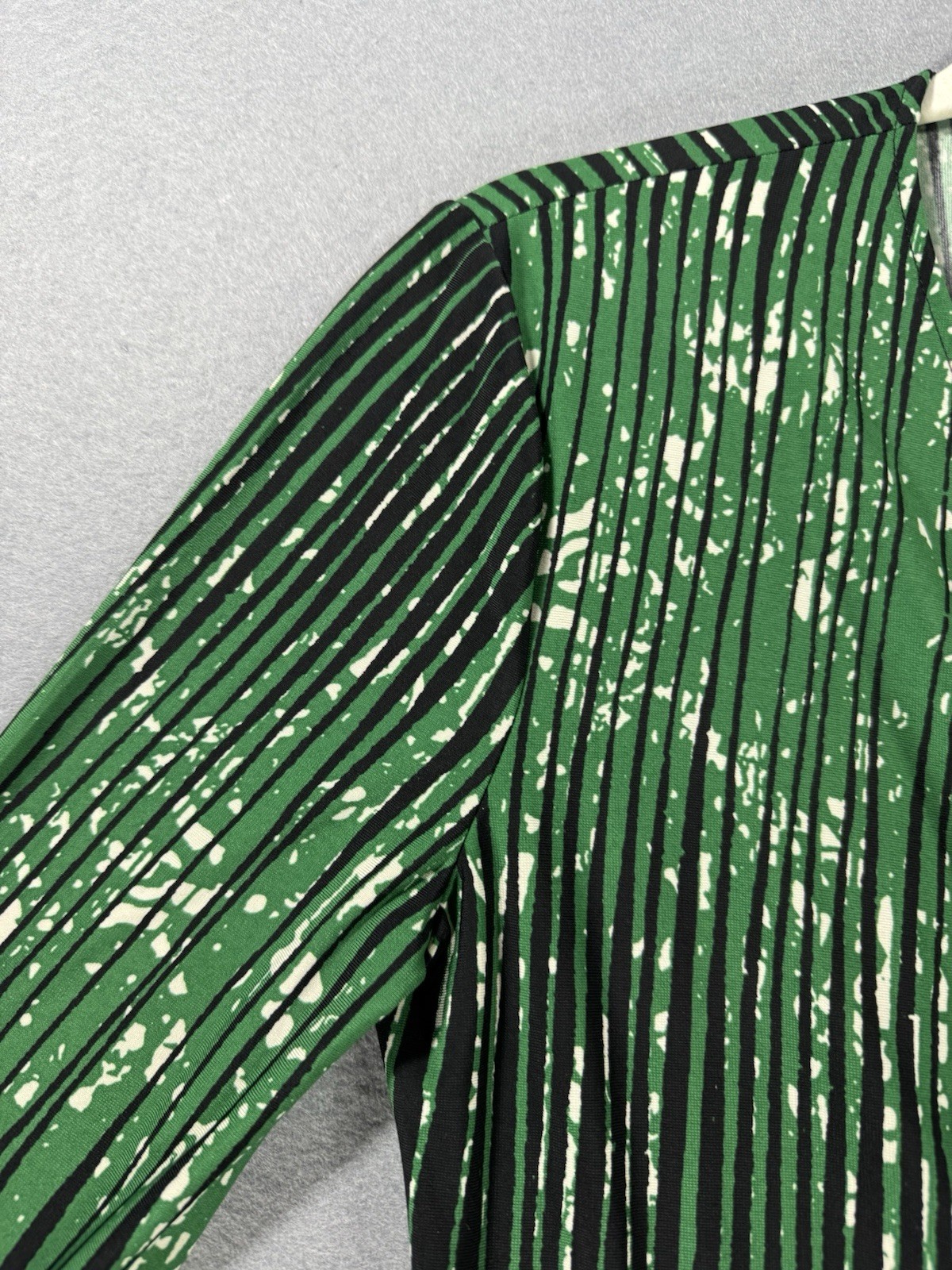 BCBG Adele Wrap Dress Amazon Green & Black Quarter Sleeve Evening Night Out Sz S