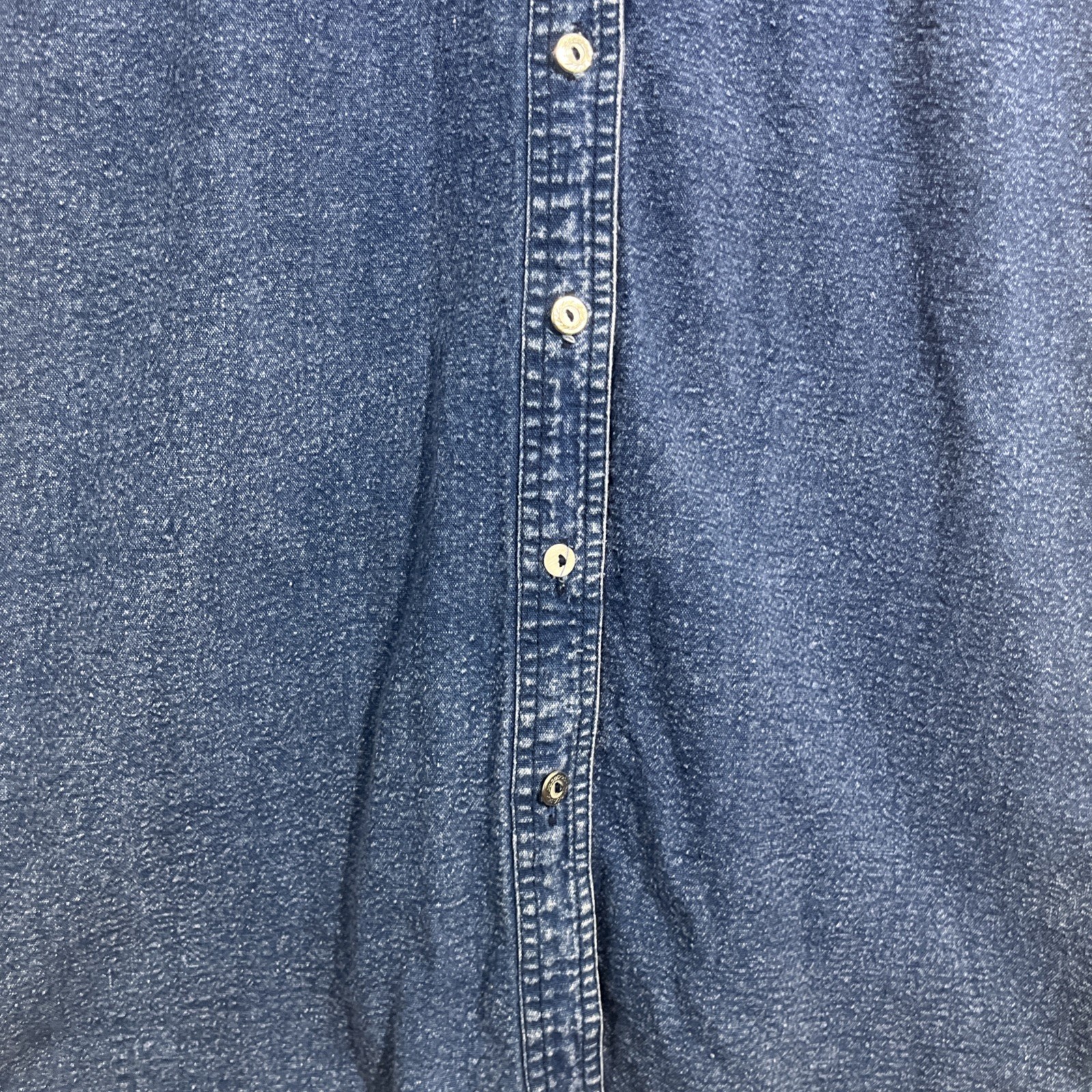 JANE ASHLEY Denim Dress M/L Pockets Floral Embroidered Cottage Peasant 90s VTG