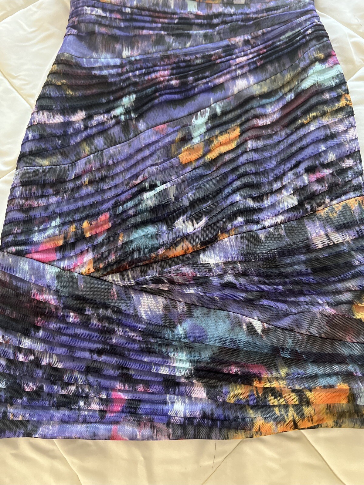 BCBG MAXAZRIA Kameron Strapless Pleated Cocktail Mini Dress In Purple Blue Siz 0