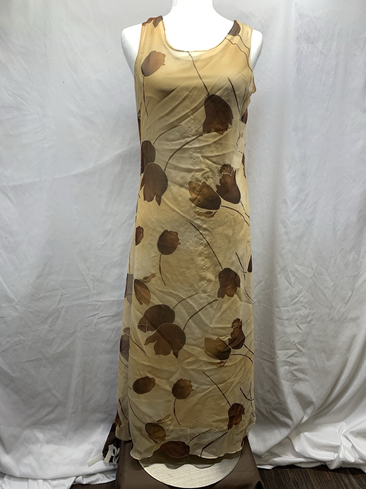 Women’s Brown/Tan Maxi Dress-Size Medium- Junior’s SunDress