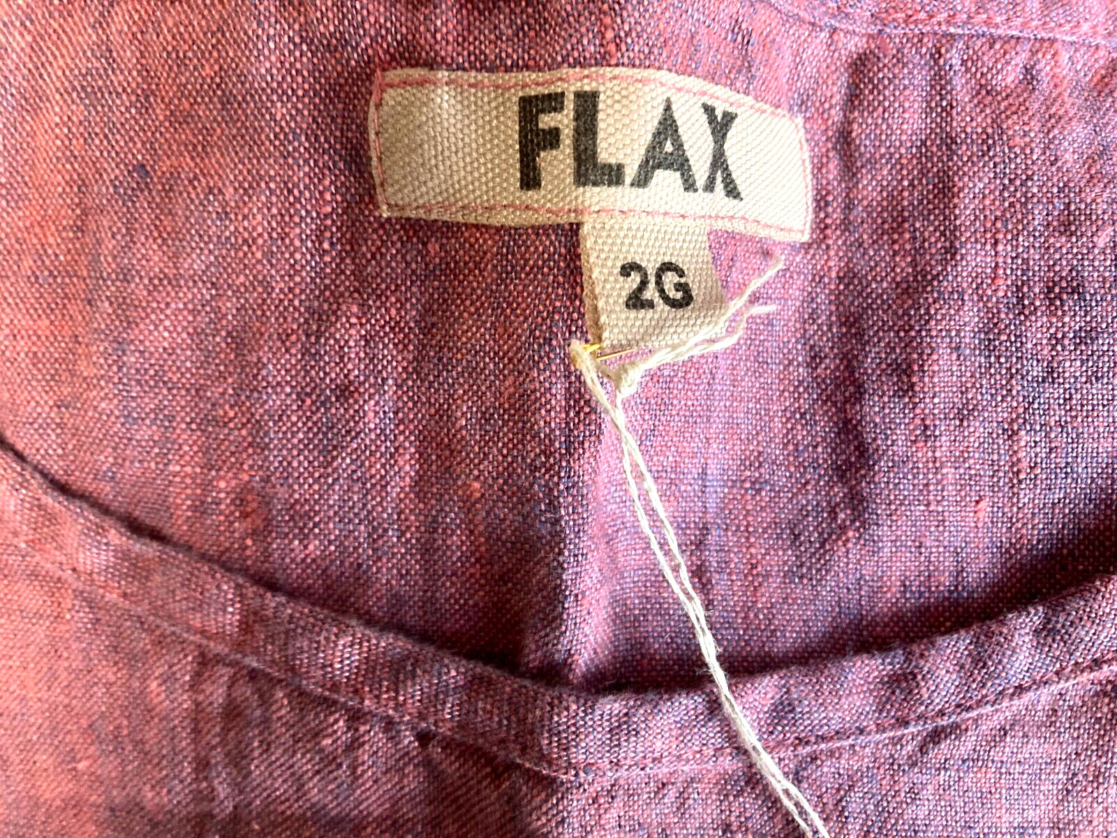 NWT 2G Vintage 2023 FLAX Designs LINEN SIMPLE DRESS BERRY Yarn Dye de la Terre