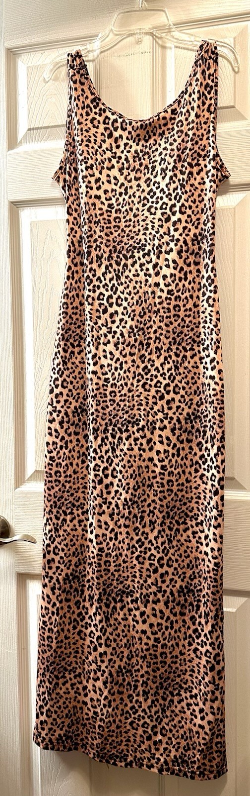 leopard print slip style midi/maxi dress