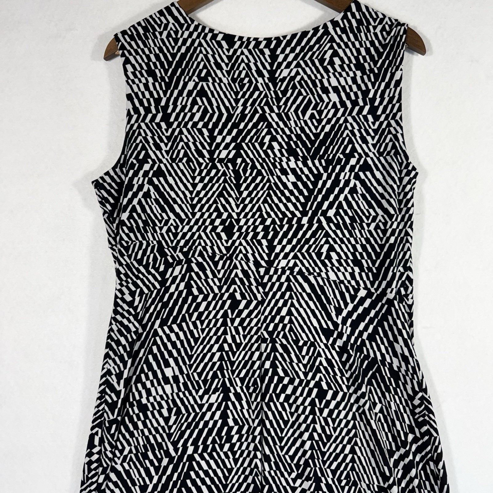 Vtg. Enfocus Studio Women’s Side Ruched Sheath Dress Black & White – Size 14W