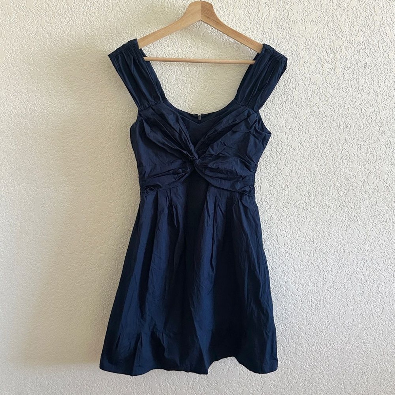 Nanette Lepore Women’s Dark Blue Navy Cotton Fit Flare Skater Mini Dress Size 6