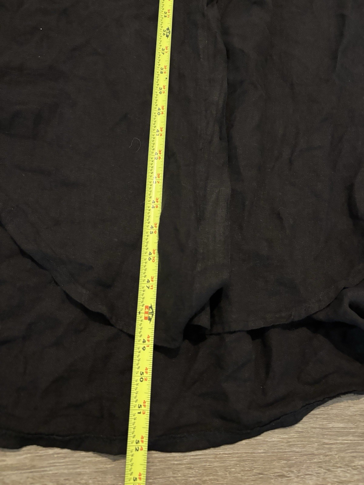 Colette 100% Linen Italy Lagenlook Black Dress Oversized Button One Size S-XXL