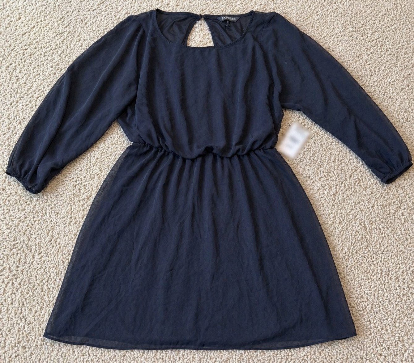 NEW Small EXPRESS Sheer Little Black Dress with Pockets ~ Romantic ~Whimsical