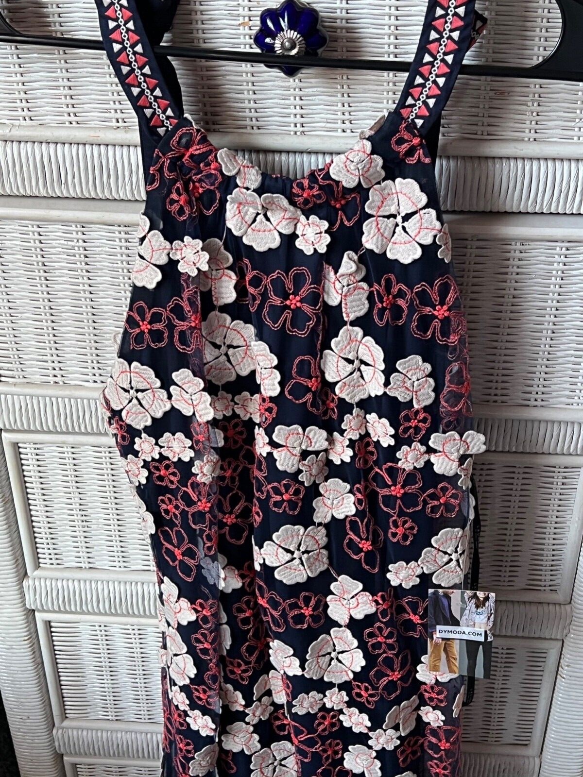 Womens Multi color flower appliqué DiModa brand new dress size M