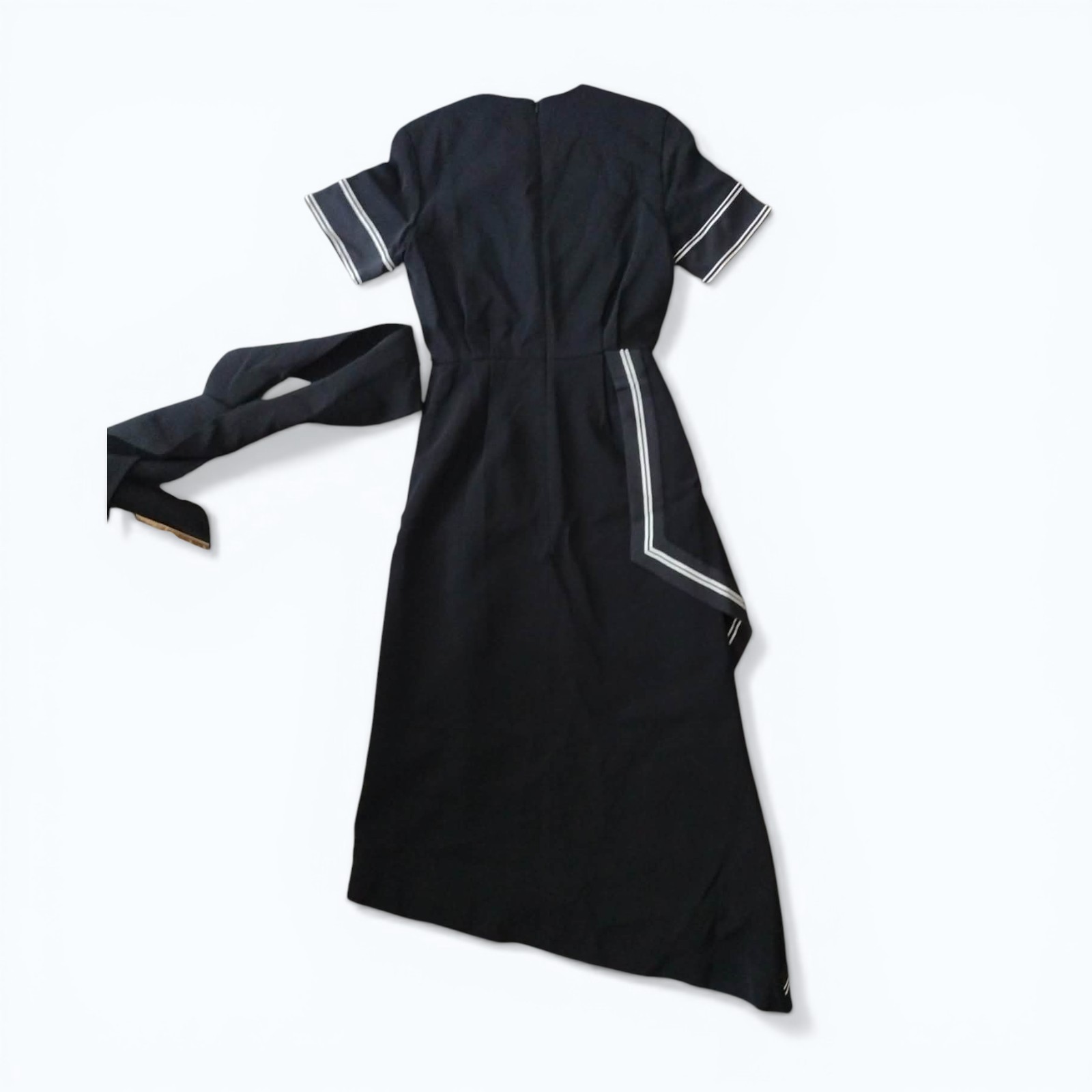 Preen by Thornton Bregazzi Resort 2016 Asymmetric Black Midi Dress RARE Luxury